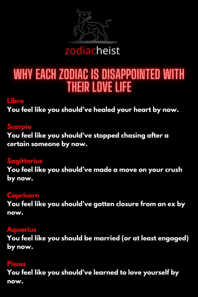 Why Each Zodiac Is Disappointed With Their Love Life – Zodiac Heist