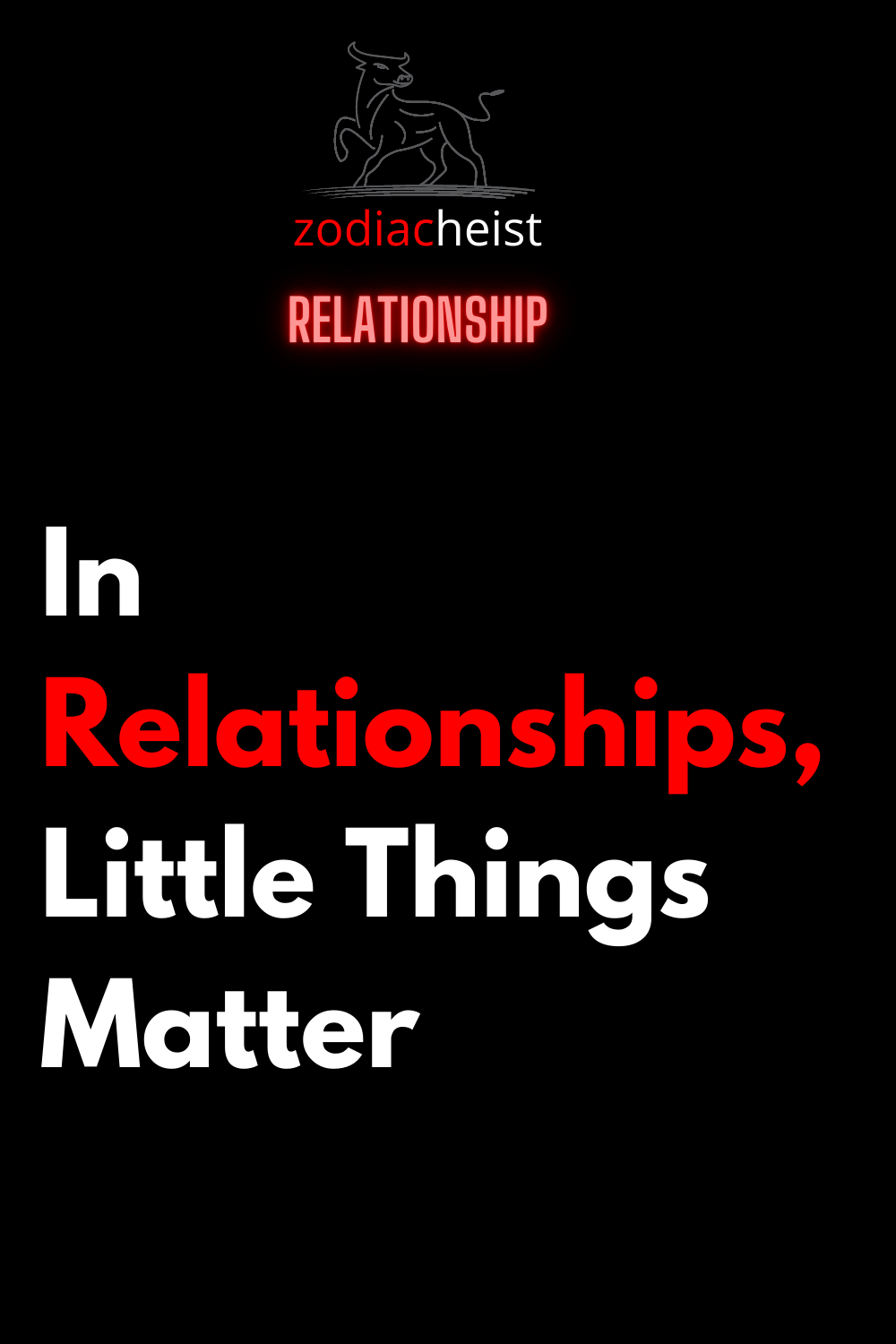 In Relationships, Little Things Matter